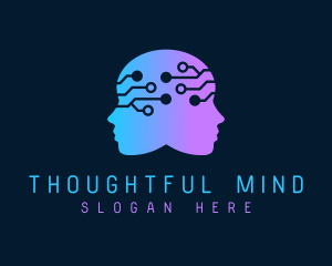 Gradient Human Mind Tech logo design