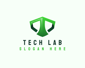 Shield Tech Digital Letter T logo design