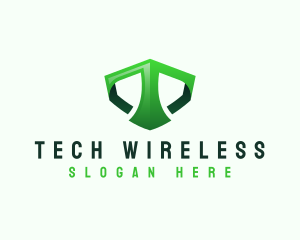 Shield Tech Digital Letter T logo design