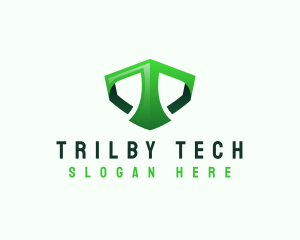 Shield Tech Digital Letter T logo design