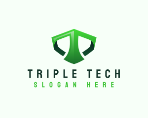 Shield Tech Digital Letter T logo design