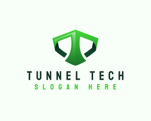 Shield Tech Digital Letter T logo design