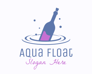 Floating Liquor Bottle  logo design