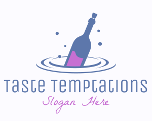 Floating Liquor Bottle  logo design