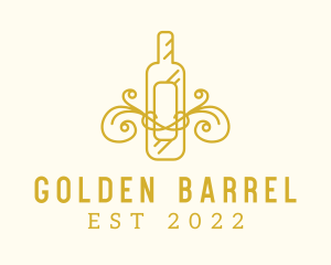 Golden Ornamental Wine Bottle logo