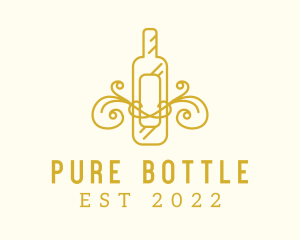 Golden Ornamental Wine Bottle logo