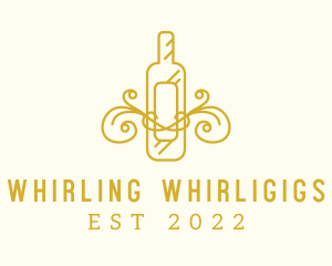 Golden Ornamental Wine Bottle logo