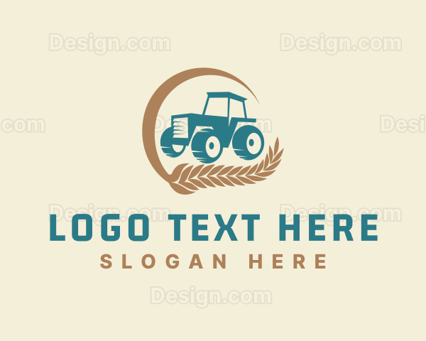 Wheat Farm Tractor Logo