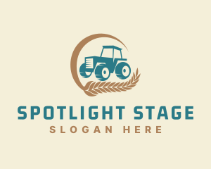 Wheat Farm Tractor Logo