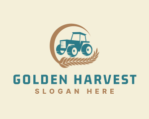 Wheat Farm Tractor logo design