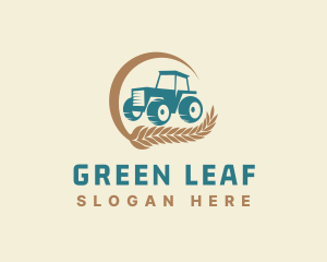 Wheat Farm Tractor logo design