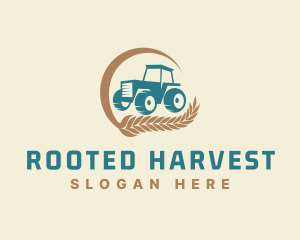 Wheat Farm Tractor logo design