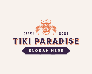 Tropical Tiki Statue logo design