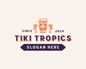 Tropical Tiki Statue logo design