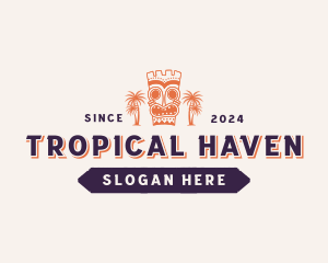 Tropical Tiki Statue logo design