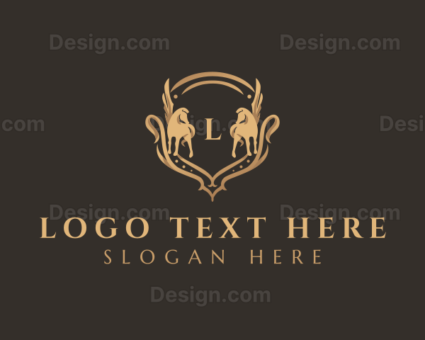 Luxury Pegasus Shield Logo