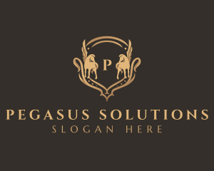 Luxury Pegasus Shield logo design