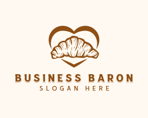 Croissant Pastry Bread Heart Logo