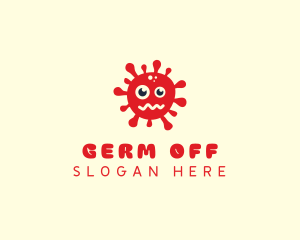 Bacteria Virus Cartoon logo design