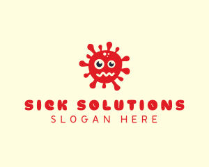 Bacteria Virus Cartoon logo design