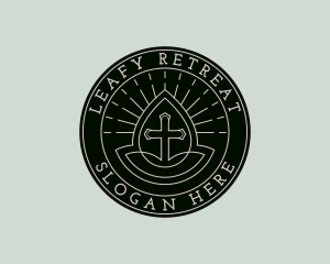 Church Worship Crucifix logo design