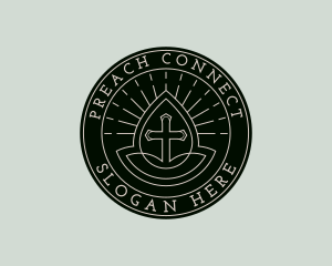 Church Worship Crucifix logo design