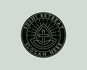 Church Worship Crucifix logo design