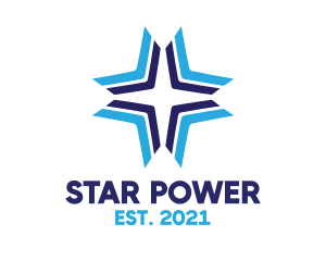 Blue Arrow Star logo design