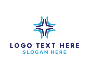 Blue Arrow Star logo design