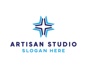 Blue Arrow Star logo design