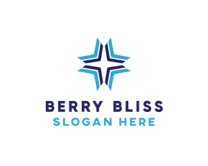 Blue Arrow Star logo design