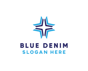 Blue Arrow Star logo design