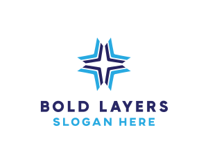 Blue Arrow Star logo design