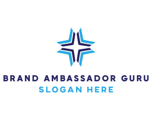 Blue Arrow Star logo design