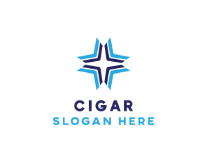 Blue Arrow Star logo design