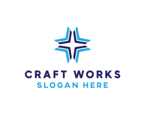 Blue Arrow Star logo design