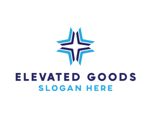 Blue Arrow Star logo design