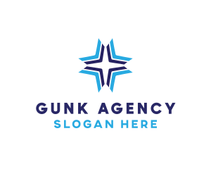 Blue Arrow Star logo design