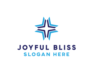 Blue Arrow Star logo design