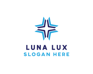 Blue Arrow Star logo design