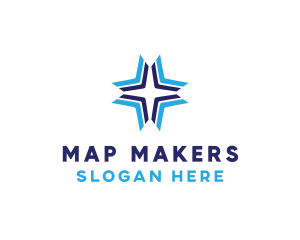 Blue Arrow Star logo design