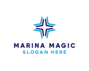 Blue Arrow Star logo design