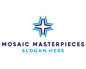 Blue Arrow Star logo design