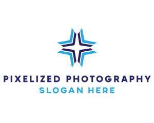 Blue Arrow Star logo design