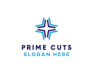 Blue Arrow Star logo design