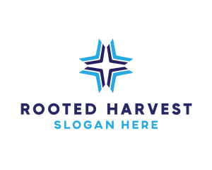 Blue Arrow Star logo design