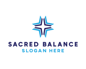 Blue Arrow Star logo design