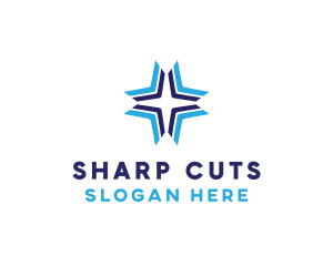 Blue Arrow Star logo design