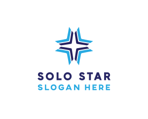 Blue Arrow Star logo design