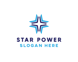 Blue Arrow Star logo design